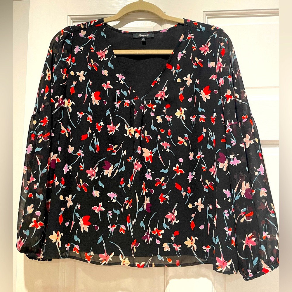 Madewell Puff Sleeve Flower Top